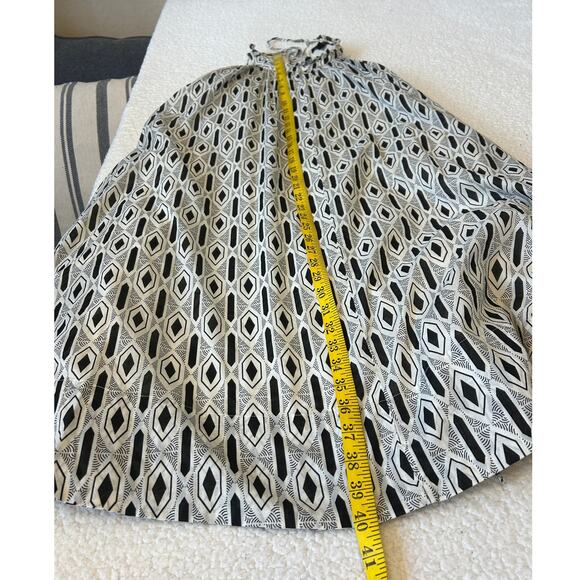 Banana Republic Dress Women's Sz S White/Black Boho Loose Fit Geometric Lined - Picture 3 of 8